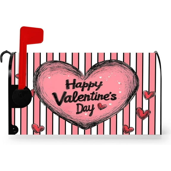 Valentine''s Day Mailbox Covers Magnetic Letter Post Box Cover Wrap Garden Yard Home Decor Outdoor Yard Farmhouse Home Mailbox Cover Magnetic Standard 21L X 18W (Valentine''s Day 55)