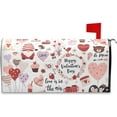 thumbnail image 1 of Valentine''s Day Mailbox Covers, Valentine''s Day Heart Balloon Gnome Mailbox Covers Oxford Cloth Post Box Cover with Magnetic Strip for Garden Yard Decor, 1 of 6