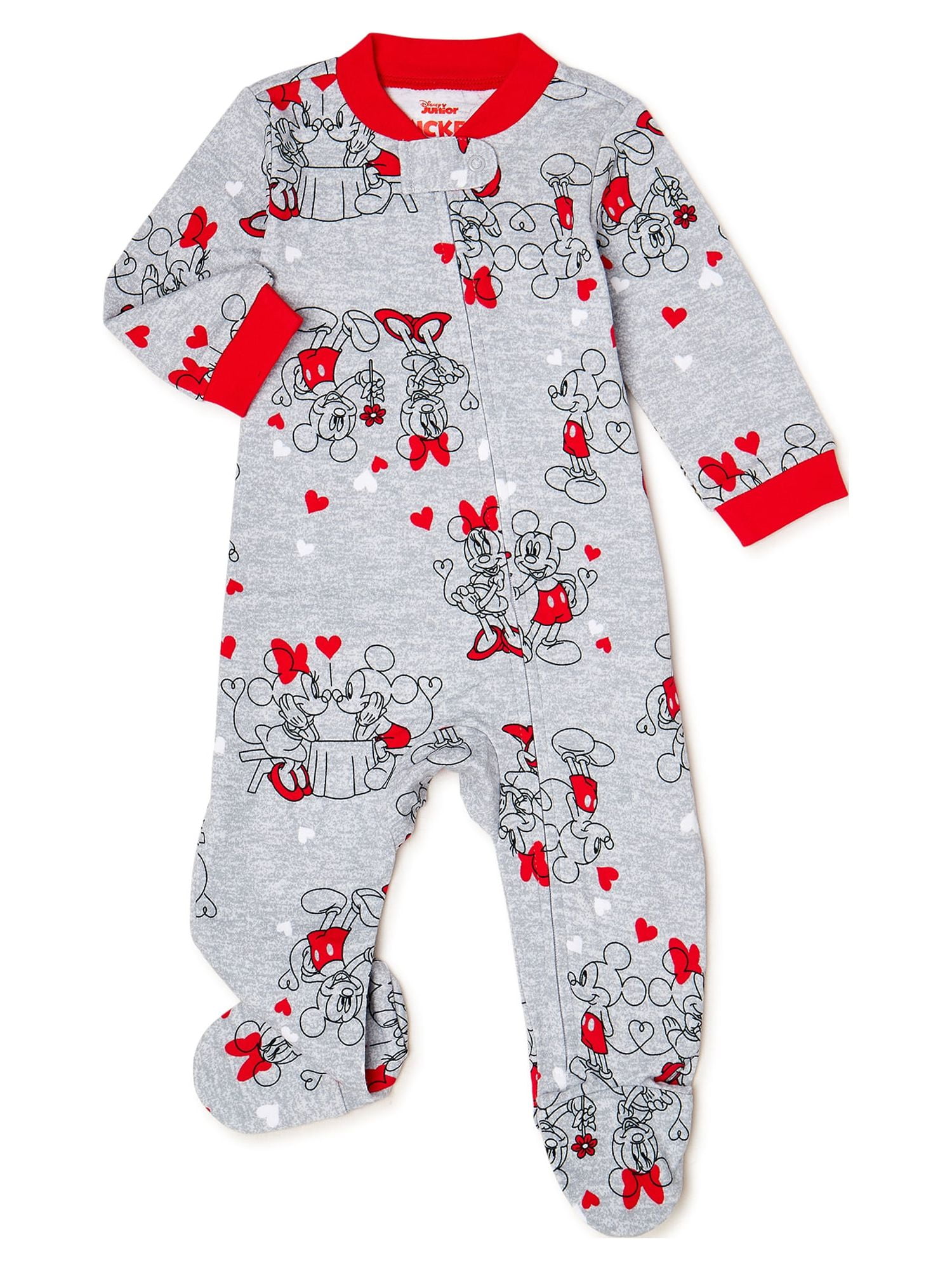 Valentine s Day Mickey Mouse Unisex Baby Blanket Sleeper Sizes NB 6 9M Walmart