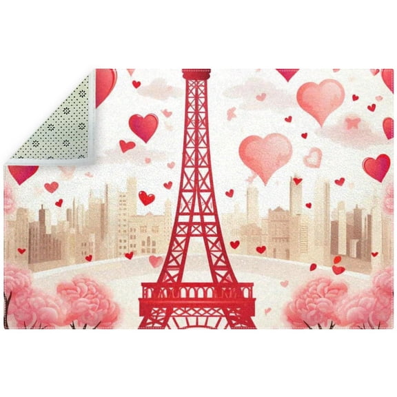 Valentine's Day Modern Geometric Polyester Area Rug - Soft and Durable Right-Angle Floor Mat for Living Room and Bedroom Decor - Stylish Indoor Carpet with Abstract Design