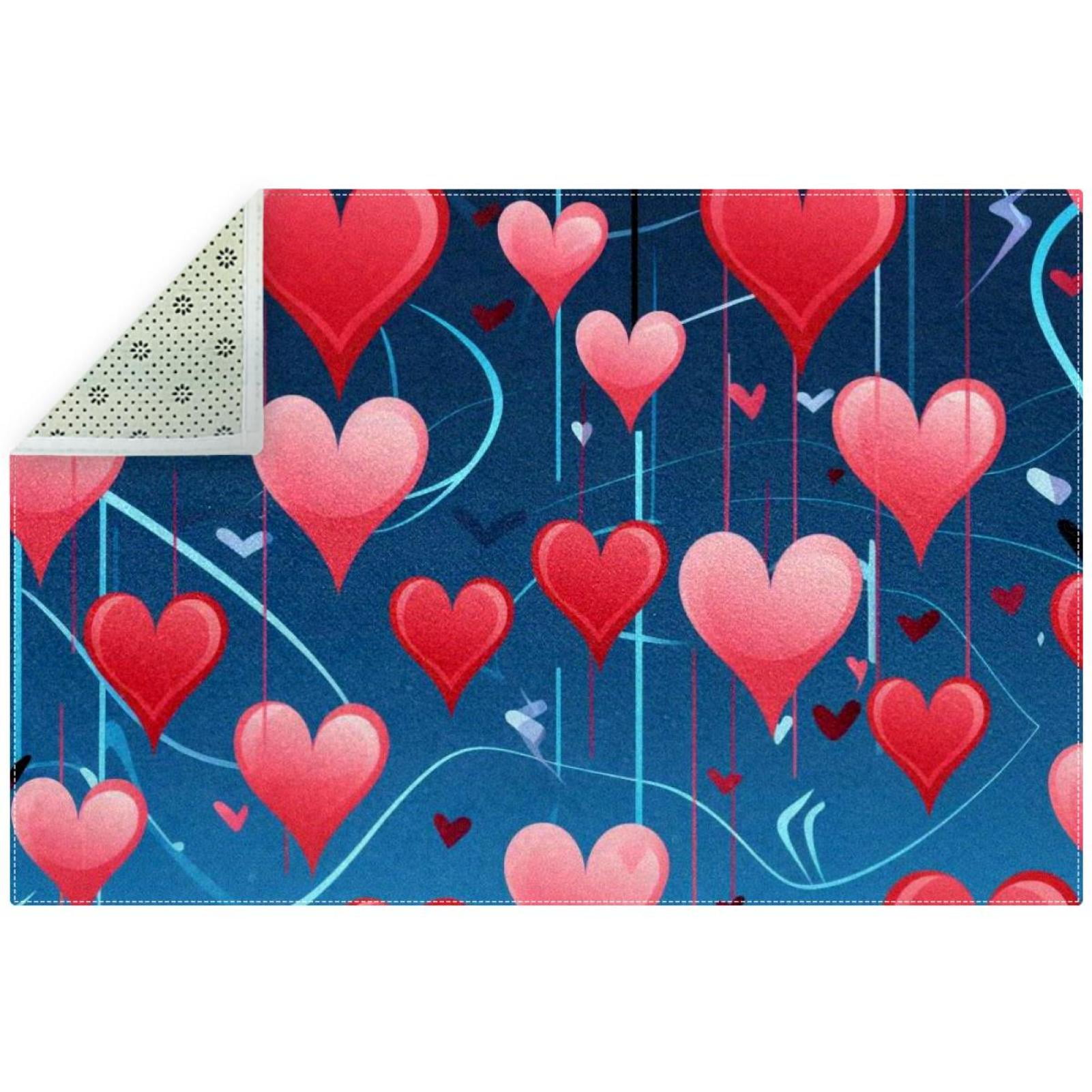 Valentine's Day Modern Geometric Polyester Area Rug Soft and Durable