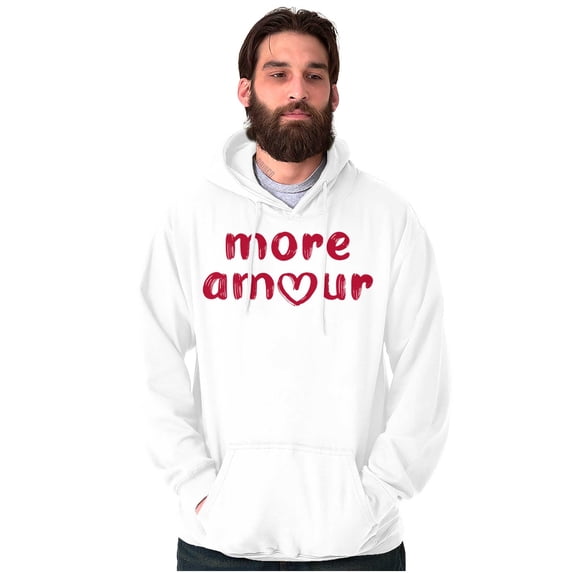 Valentine's Day More Amour Heart Hoodie Sweatshirt Women Men Brisco Brands S