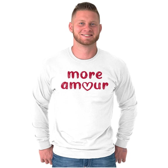 Valentine's Day More Amour Heart Long Sleeve TShirt Men Women Brisco Brands S