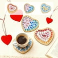 thumbnail image 1 of Valentine's Day Mosaic Tile Craft Set - Creative Wooden Cup Mat DIY Supplies, Mixed Colorful Mosaic Pieces Craft Pack for Creative Handmade Gifts, Festive Home Decor Project Kit, 4.13*3.74in, C, 1 of 7