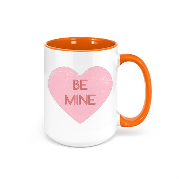 Valentine's Day Mug, Be Mine, Be Mine Mug, Valentines Mug, Heart Mug, Gift For Her, Cute Valentines, Valentines Day Gift, Sweetheart Mug, ORANGE