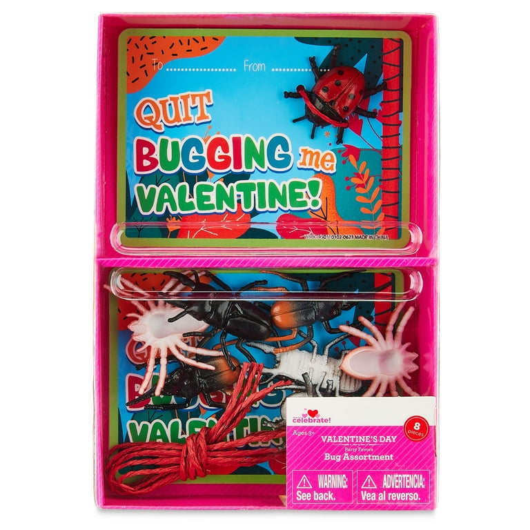 Valentine's Day Multicolor Bug Assortment with Greeting Cards, 8
