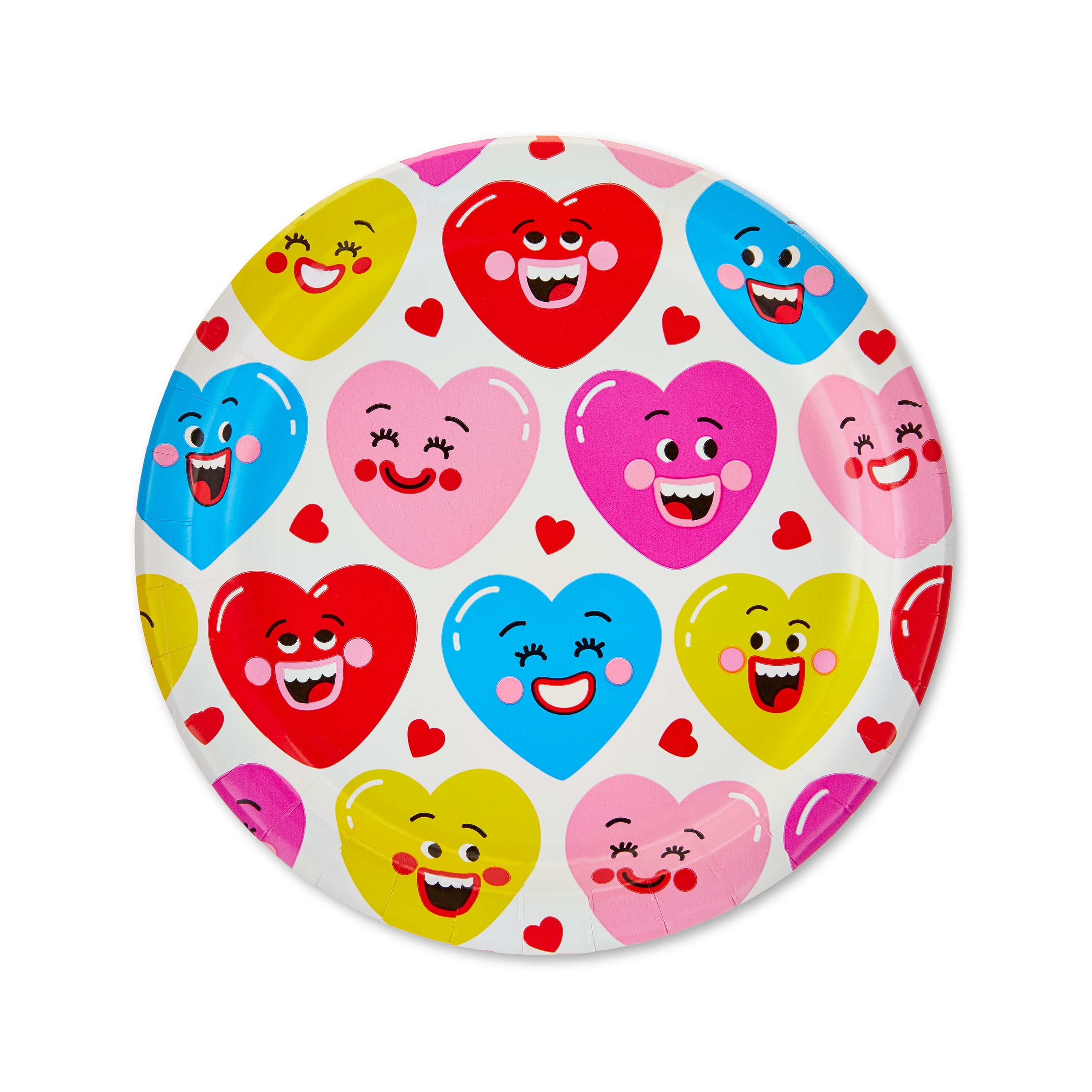 Valentine's Day Multicolor Groovy Hearts Dessert Plates 7", 8 Count, by