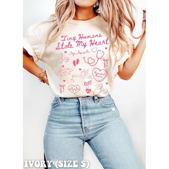 Valentine’s Day NICU Nurse Shirt, Gift for Neonatal Nurse, Tiny Humans Stole My Heart Tee, Hospital Staff Shirt