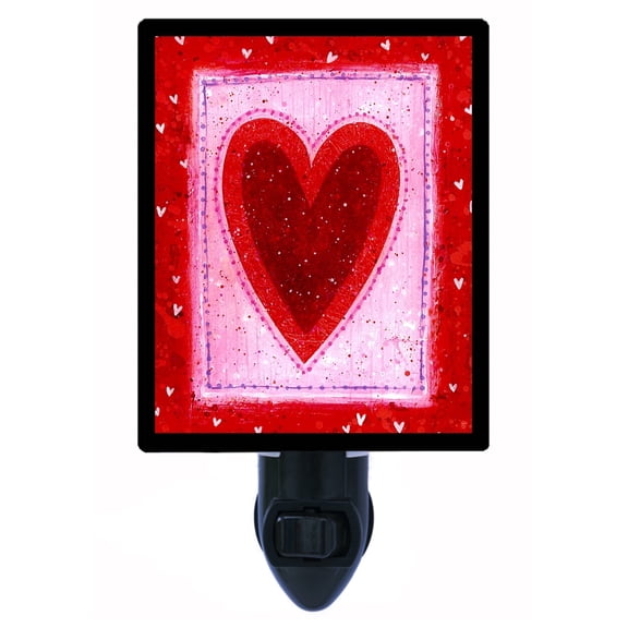 Night Light - Artsy Heartsy. | Valentine's Day Theme, Includes Free Switchable Insert, 4W Bulb, E12 Base