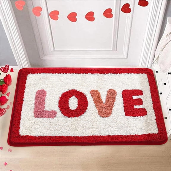 Valentine's Day Non-Slip Floor Mat -  2026 Home Decor, Entry Door & Bathroom Anti-Skid Mat with Holiday Patterns, Aesthetic Home Decor for Entryway & Bathroom, 15.75*23.62in