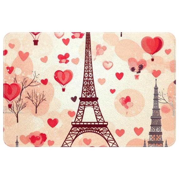 Valentine's Day Non-Slip Polyester Chair Mat - Machine Washable Door Mats and Rugs