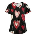 thumbnail image 1 of Valentine's Day Nurse Uniforms for Women Summer Love Heart Printed V-Neck Breathable Workwear Shirt Short Sleeve Professionals Soft Stretch T-Shirts with Pockets black X-Large, 1 of 4