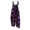 thumbnail image 1 of Valentine's Day One Piece Overall for Women Cute Heart Print Sleeveless Straight Leg Jumpsuits Casual Bib Valentine's Overalls with Adjustable Straps, 1 of 4