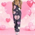 thumbnail image 1 of Valentine's Day One Piece Overall for Women Spring Summer Cute Heart Print Wide Leg Overalls Valentine's Adjustable Straps Jumpsuits, 1 of 3