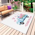 thumbnail image 1 of Valentine's Day Outdoor Rug 3x5 Ft, Non Slip Washable Area Rug, Blue Truck Loads of Love Romantic Patio Rugs Carpet Runner, Large Floor Mat for Indoor/Outdoor Deck Porch Camping, 1 of 8