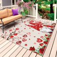 thumbnail image 1 of Valentine's Day Outdoor Rug 5x8 Ft, Non Slip Washable Area Rug, Cute Gnomes Red Love Rose Trees Romantic Patio Rugs Carpet Runner, Large Floor Mat for Indoor/Outdoor Deck Porch Camping, 1 of 8