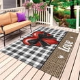 thumbnail image 1 of Valentine's Day Outdoor Rug 6x9 Ft, Non Slip Washable Area Rug, Bow on Red Heart Love Black White Plaid Linen Patio Rugs Carpet Runner, Large Floor Mat for Indoor/Outdoor Deck Porch Camping, 1 of 8