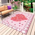 thumbnail image 1 of Valentine's Day Outdoor Rug 6x9 Ft, Non Slip Washable Area Rug, Pink Roses Sweet Love Heart Buffalo Plaid Patio Rugs Carpet Runner, Large Floor Mat for Indoor/Outdoor Deck Porch Camping, 1 of 8
