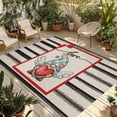 thumbnail image 1 of Valentine's Day Outdoor Rug for Patio/Deck/Porch, Non-Slip Large Area Rug 3 x 5 Ft, Love Gnomes Rustic Black Stripes Beige Indoor Outdoor Rugs Washable Area Rugs, Reversible Camping Rug Carpet Runner, 1 of 8