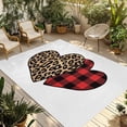 thumbnail image 1 of Valentine's Day Outdoor Rug for Patio/Deck/Porch, Non-Slip Large Area Rug 4 x 6 Ft, Loves Red Plaid Leopard Romantic Indoor Outdoor Rugs Washable Area Rugs, Reversible Camping Rug Carpet Runner, 1 of 8