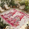 thumbnail image 1 of Valentine's Day Outdoor Rug for Patio/Deck/Porch, Non-Slip Large Area Rug 4 x 6 Ft, Pink Gnomes Love Roses Romantic Beige Indoor Outdoor Rugs Washable Area Rugs, Reversible Camping Rug Carpet Runner, 1 of 8