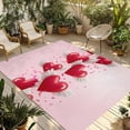 thumbnail image 1 of Valentine's Day Outdoor Rug for Patio/Deck/Porch, Non-Slip Large Area Rug 4 x 6 Ft, Romantic Red Love Hearts Cute Indoor Outdoor Rugs Washable Area Rugs, Reversible Camping Rug Carpet Runner, 1 of 8