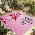 thumbnail image 1 of Valentine's Day Outdoor Rug for Patio/Deck/Porch, Non-Slip Large Area Rug 5 x 7 Ft, Flamingos Roses Love Romance Ombre Pink Indoor Outdoor Rugs Washable Area Rugs, Camping Rug Carpet Runner, 1 of 8