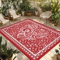 thumbnail image 1 of Valentine's Day Outdoor Rug for Patio/Deck/Porch, Non-Slip Large Area Rug 5 x 7 Ft, Red Love Retro Country Abstract Art Indoor Outdoor Rugs Washable Area Rugs, Reversible Camping Rug Carpet Runner, 1 of 8