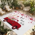 thumbnail image 1 of Valentine's Day Outdoor Rug for Patio/Deck/Porch, Non-Slip Large Area Rug 5 x 8 Ft, Pink Love Heart Truck Floral Romantic Indoor Outdoor Rugs Washable Area Rugs, Reversible Camping Rug Carpet Runner, 1 of 8