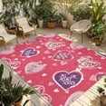 thumbnail image 1 of Valentine's Day Outdoor Rug for Patio/Deck/Porch, Non-Slip Large Area Rug 5 x 8 Ft, Pink Purple Love Romantic Heart Indoor Outdoor Rugs Washable Area Rugs, Reversible Camping Rug Carpet Runner, 1 of 8