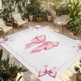 thumbnail image 1 of Valentine's Day Outdoor Rug for Patio/Deck/Porch, Non-Slip Large Area Rug 6 x 9 Ft, Pink Bowknot Ribbon Modern Minimalist Art Indoor Outdoor Rugs Washable Area Rugs, Camping Rug Carpet Runner, 1 of 8