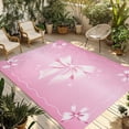 thumbnail image 1 of Valentine's Day Outdoor Rug for Patio/Deck/Porch, Non-Slip Large Area Rug 6 x 9 Ft, Pink Bowknot Ribbon Modern Mother's Day Indoor Outdoor Rugs Washable Area Rugs, Camping Rug Carpet Runner, 1 of 8