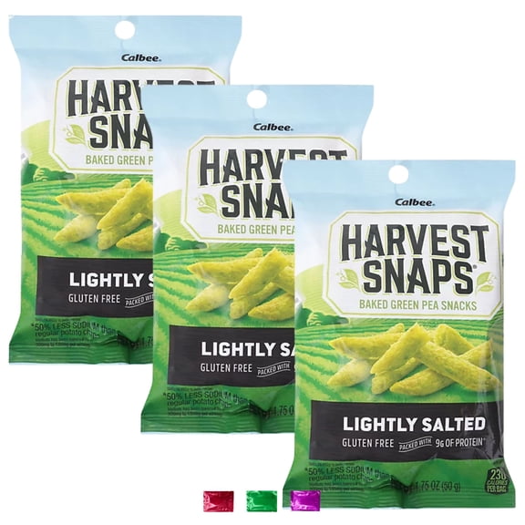 Harvest Snaps Lightly Salted Baked Green Pea Snacks 1.75 Oz Pack of 3, Gluten-Free & Non-GMO Party Snack On The Go Snacking w/ Snoep in Beperkte Oplage