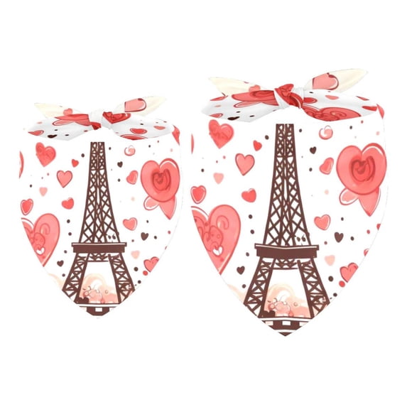 Valentine's Day Pack of 2 Translucent Light and Breathable Chiffon Yarn Pet Scarves - 40.6x40.6x58/16x16x22.8in, 53.3x53.3x76.2/ 20.9x20.9x30 in