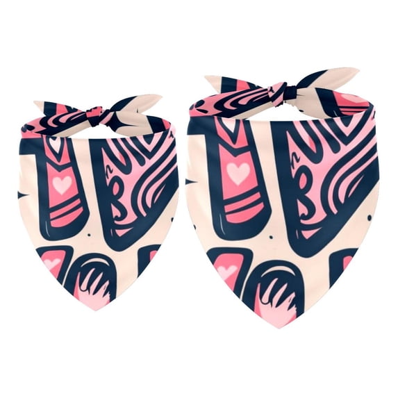 Valentine's Day Pack of Two Lightweight and Breathable Chiffon Yarn Pet Scarves - 40.6x40.6x58/16x16x22.8in and 53.3x53.3x76.2/20.9x20.9x30in Sizes