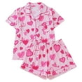 thumbnail image 1 of Valentine's Day Pajama Set for Women 2 Piece Lounge Set Short Sleeve Tops and Shorts Soft Sleepwear S-XXL, 1 of 9