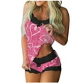 thumbnail image 1 of Valentine's Day Pajamas Set Women qolati Sexy Love Heart Print Camisole Lingerie 2 Piece Pjs Sets Comfy Cami Shorts Sets Sleepwear Lounge Sets, 1 of 3