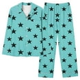 thumbnail image 1 of Valentine's Day Pajamas Set for Women Heart Print Lapel Button Down Shirt with Long Pants Cute Comfy Home Sleepwear, 1 of 4