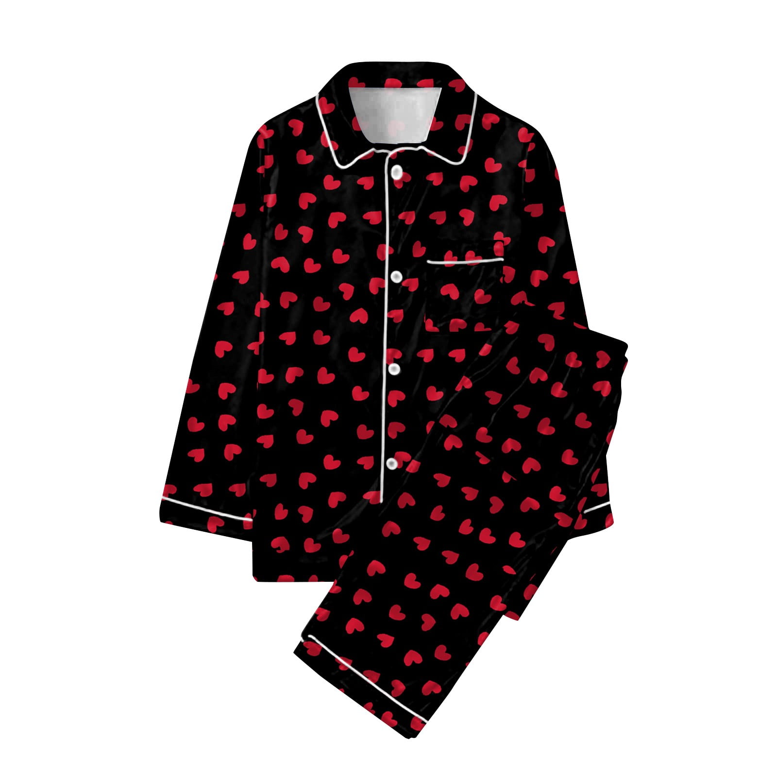 Valentine's Day Pajamas Sets for Women Cotton Button Down Pj Set Cute ...