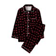 thumbnail image 1 of Valentine's Day Pajamas Sets for Women Cotton Button Down Pj Set Cute Heart Print Long Sleeve Shirt and Pajama Pants Lounge Sets, 1 of 4