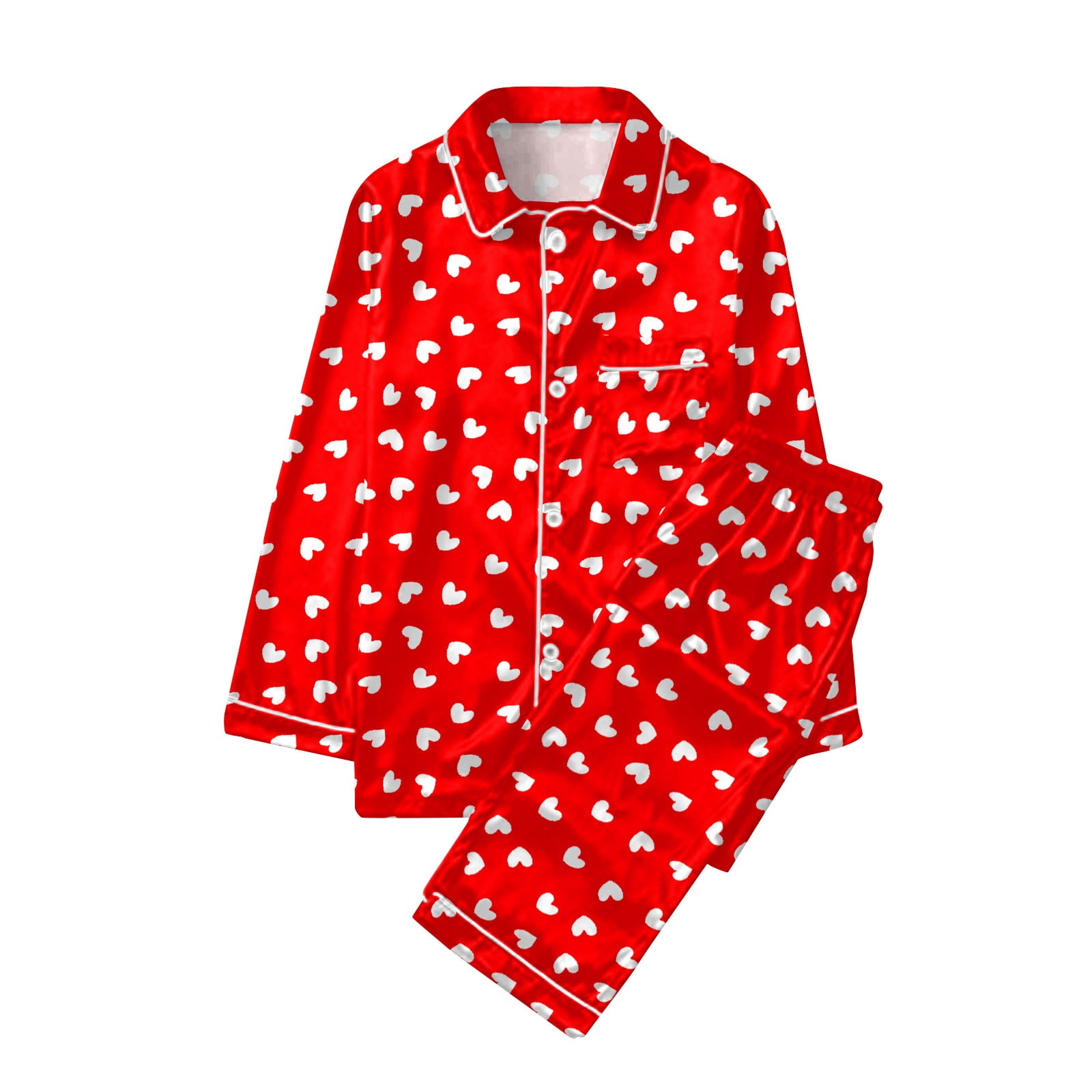 DOBREVA Women's Soft Cotton Pajama Set - Long Sleeve Top & Pants Loungewear