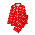 thumbnail image 1 of Valentine's Day Pajamas Sets for Women Cotton Button Down Pj Set Cute Heart Print Nightwear Soft Pj Lounge Sets, 1 of 4