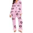 thumbnail image 1 of Valentine's Day Pajamas for Women Set Fall Fashion Must Have Womens Pajama Sets V Neck Fitness Pj Set Long Sleeve Shirts Matching Pjs for Couples Pink, 1 of 5