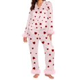 thumbnail image 1 of Valentine's Day Pajamas for Women Set Fall Fashion Must Have Womens Pajama Sets V Neck Fitness Pj Set Long Sleeve Shirts Matching Pjs for Couples Pink, 1 of 4