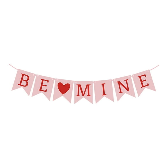 Valentine's Day Party Decorations Be Heart-Shaped Garland Set 1Pc Banner With 'Be Mine' Text & Heart Accent, Ideal For Romantic Celebrations Weddings Anniversaries And Sweet