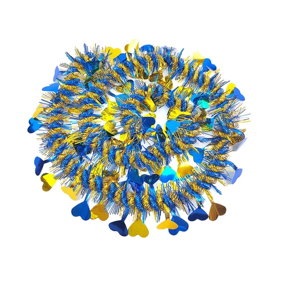 Valentine's Day Party Decorations Heart Shaped Tinsel Garland Blue Sparkly Curling Ribbon for Wedding Birthday Party Decor 200cm Festive Decoration Supplies