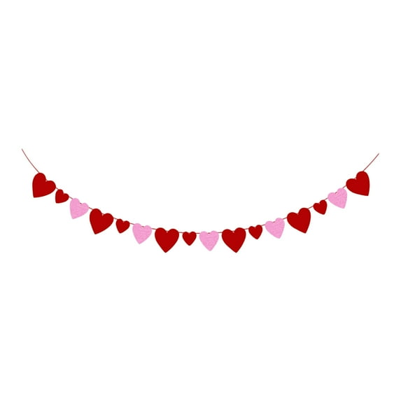 Valentine's Day Party Decorations Set, Heart Shaped Balloons, Red Pink Banners, Garland, Fairy Lights, Table Centerpieces, Romantic Party Decor Kit - Heart-Shaped, Red & Pink