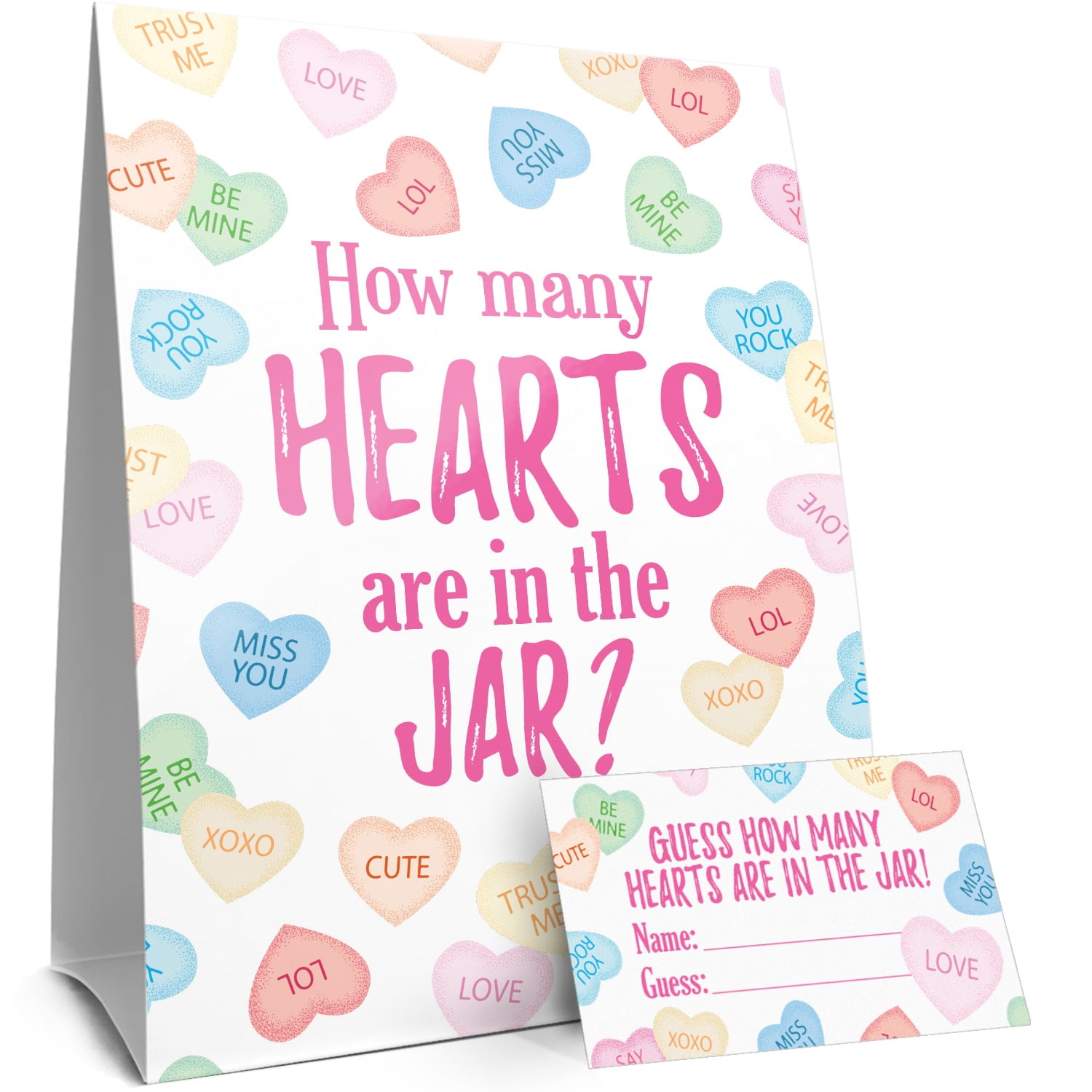 Valentine's Day Party Game How Many Candy Hearts in The Jar Party