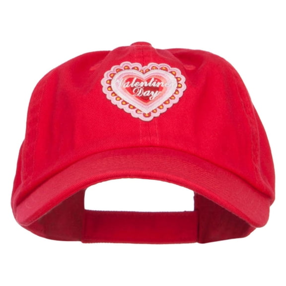 Valentine's Day Patched Low Cotton Cap - Red OSFM