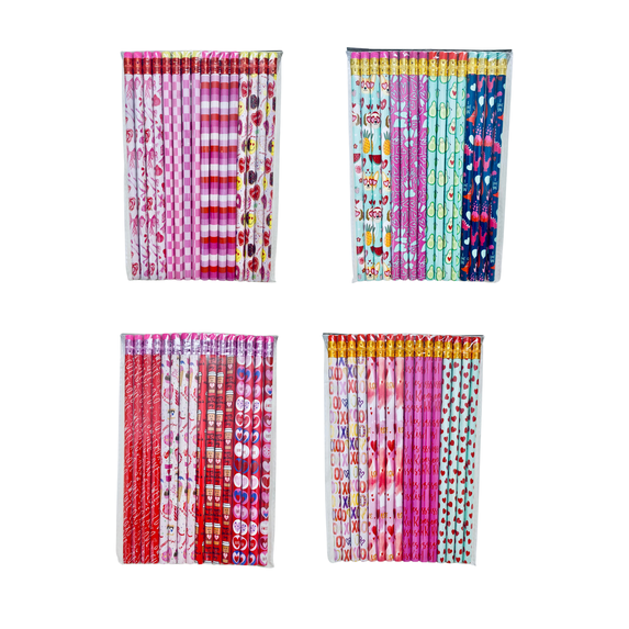 Valentine’s Day Pencils, 32 Non‑Candy Classroom Favors — 2 Packs of 16, Allergy‑Friendly, Perfect for Teachers & Parents